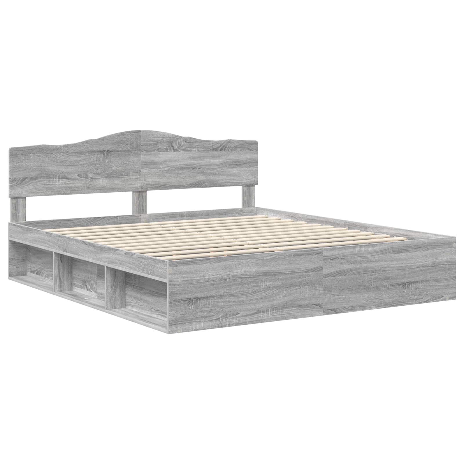 Bedframe Grijs Sonoma 200 x 200 cm Massief grenenhout image 4