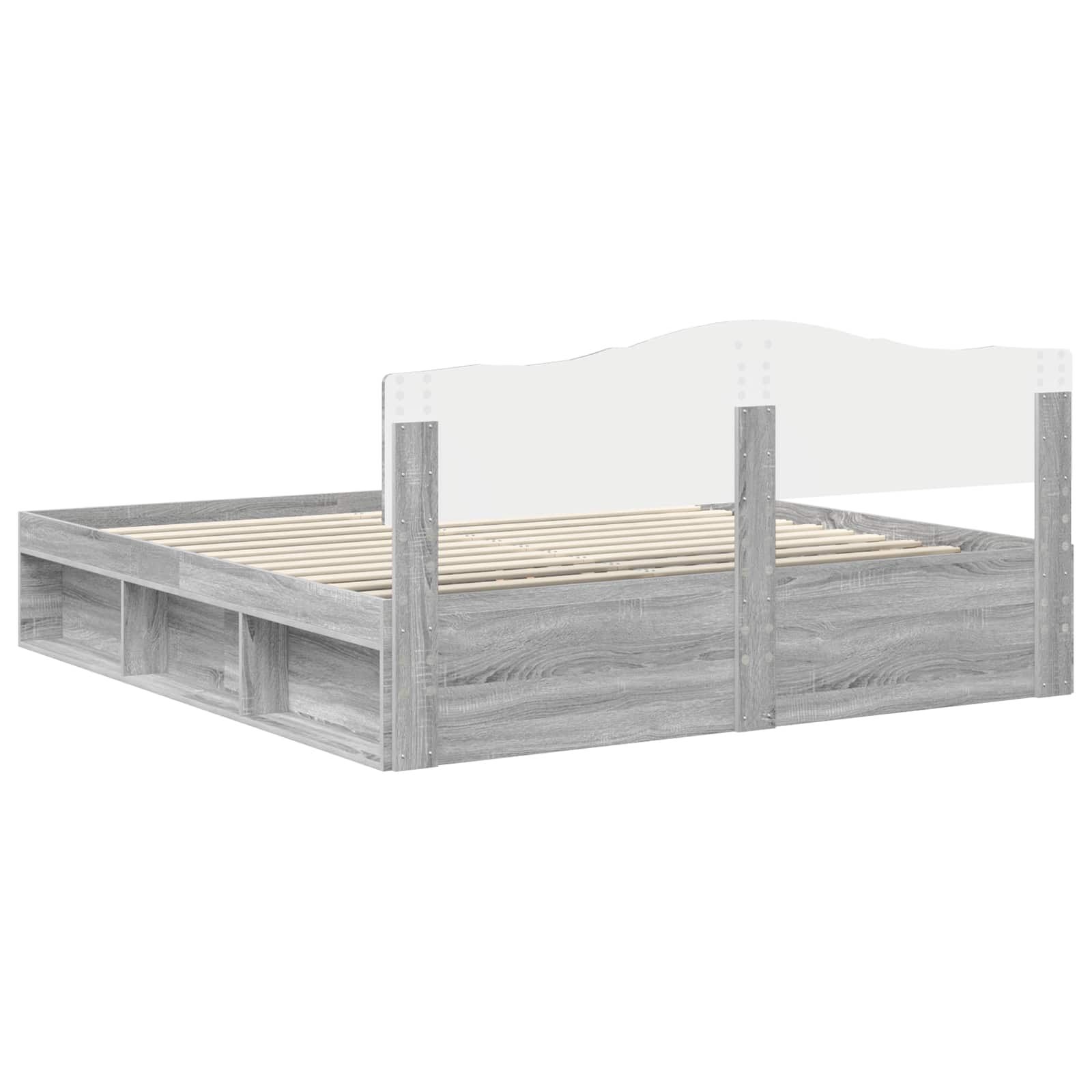 Bedframe Grijs Sonoma 200 x 200 cm Massief grenenhout image 9