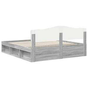 Rám postele Šedá Sonoma 200 x 200 cm Masivní borové dřevo - obrázek 9