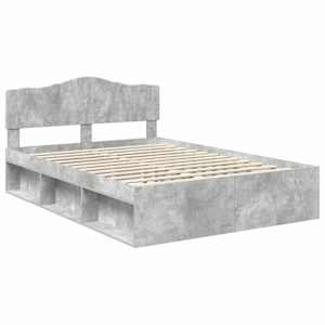 Rám postele s čelo Beton 160 x 200 cm Masivní borové dřevo - obrázek 4