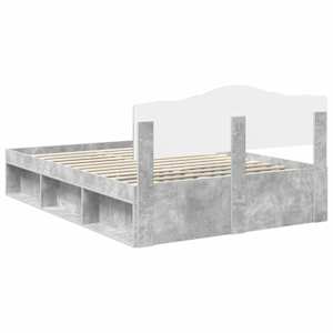 Rám postele s čelo Beton 160 x 200 cm Masivní borové dřevo - obrázek 9