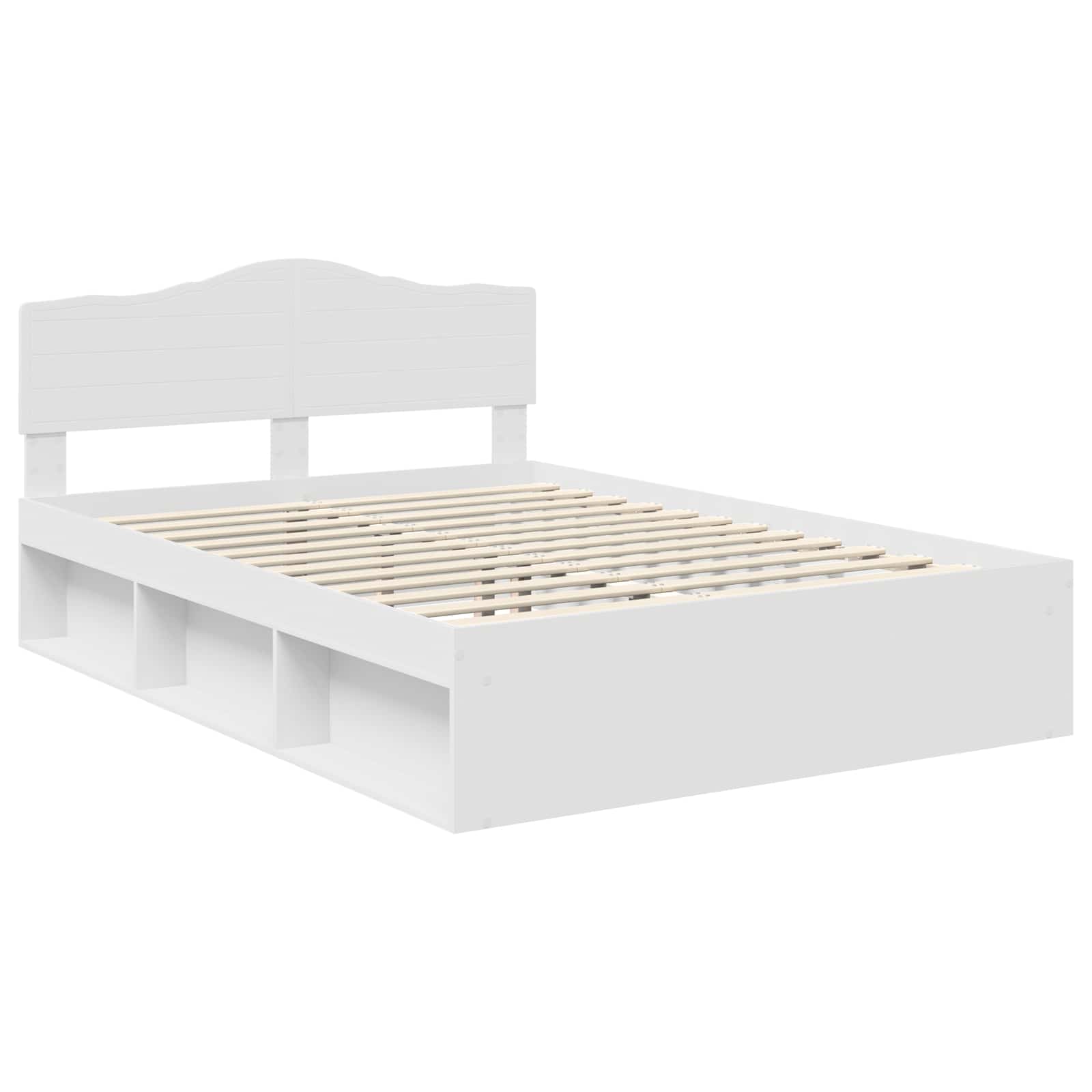 Bedframe met hoofdeinde Wit 140 x 190 cm Massief grenenhout image 4