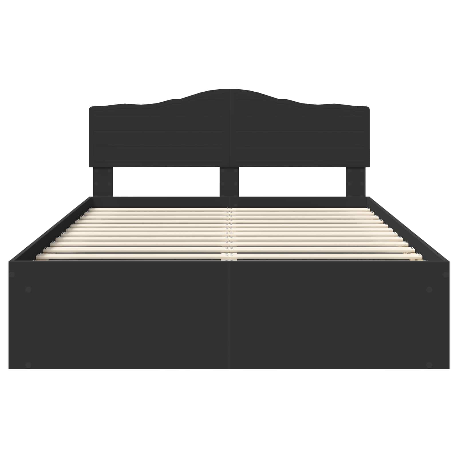 Bedframe met hoofdeinde Zwart 140 x 190 cm Massief grenenhout image 7