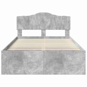 Rám postele Betonově šedá 135 x 190 cm Masivní borové dřevo - obrázek 7