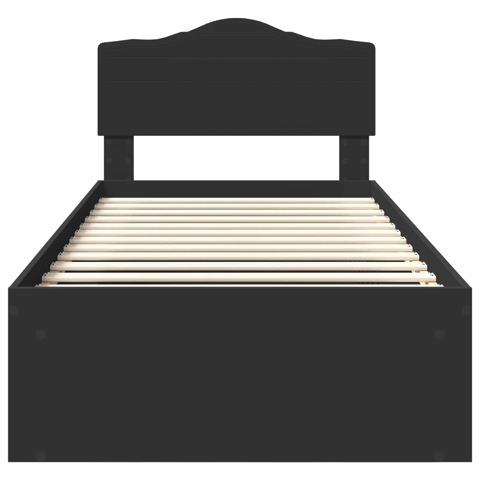 Bedframe met hoofdeinde Zwart 100 x 200 cm Massief grenenhout image 7