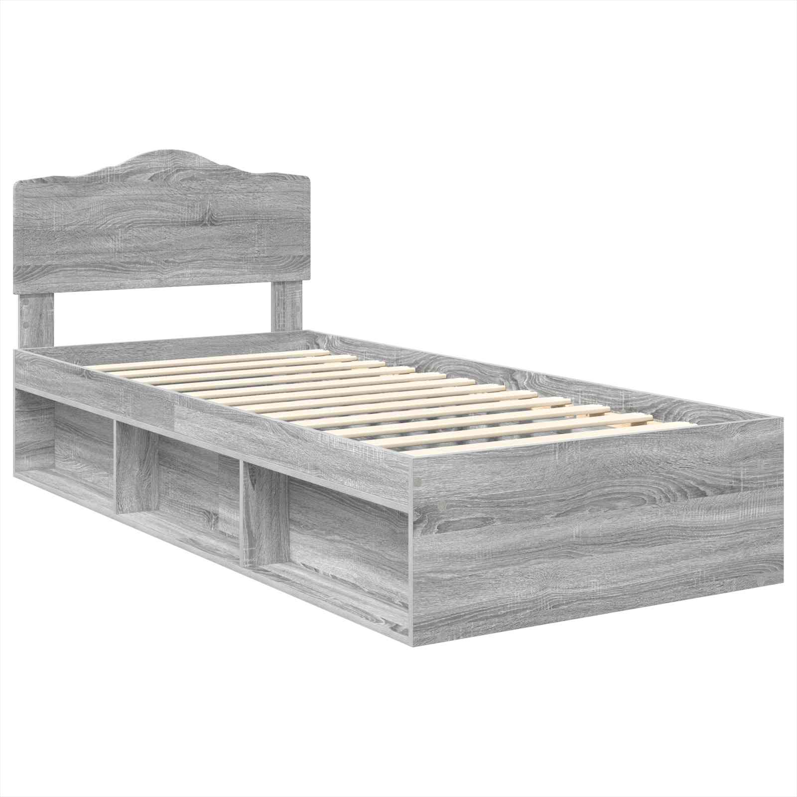 Bedframe Grijs Sonoma 100 x 200 cm Massief grenenhout image 4