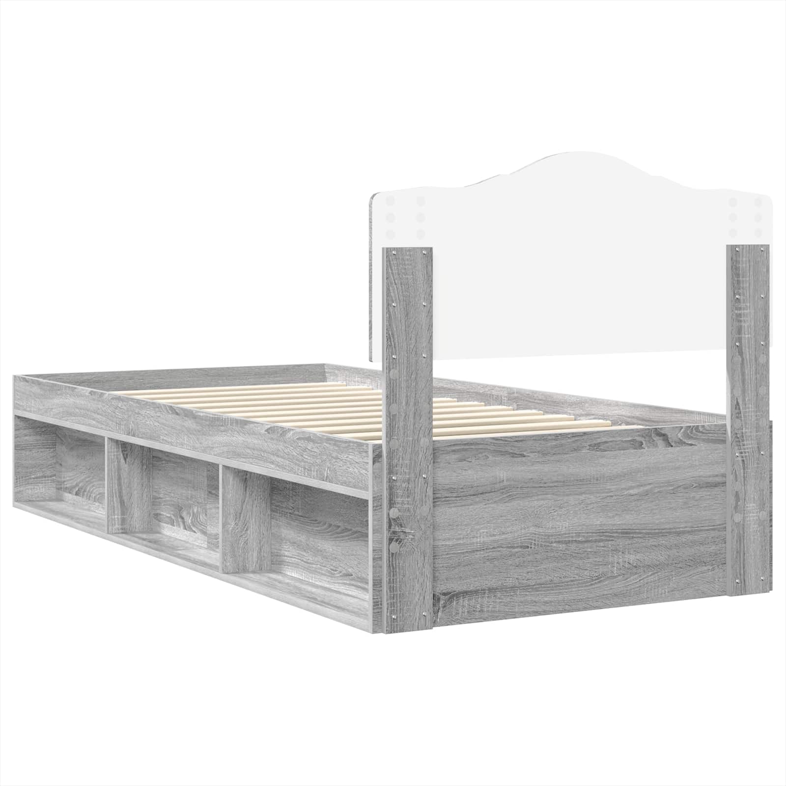Bedframe Grijs Sonoma 100 x 200 cm Massief grenenhout image 9