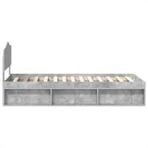 Rám postele Betonově šedá 90 x 190 cm Masivní borové dřevo - obrázek 8