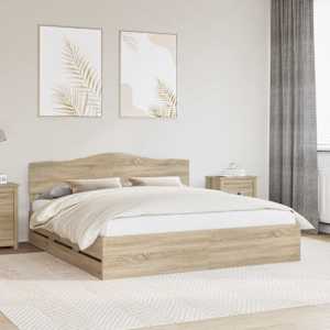 Rám postele s čelo Sonoma dub 200 x 200 cm Inženýrské dřevo - obrázek 1