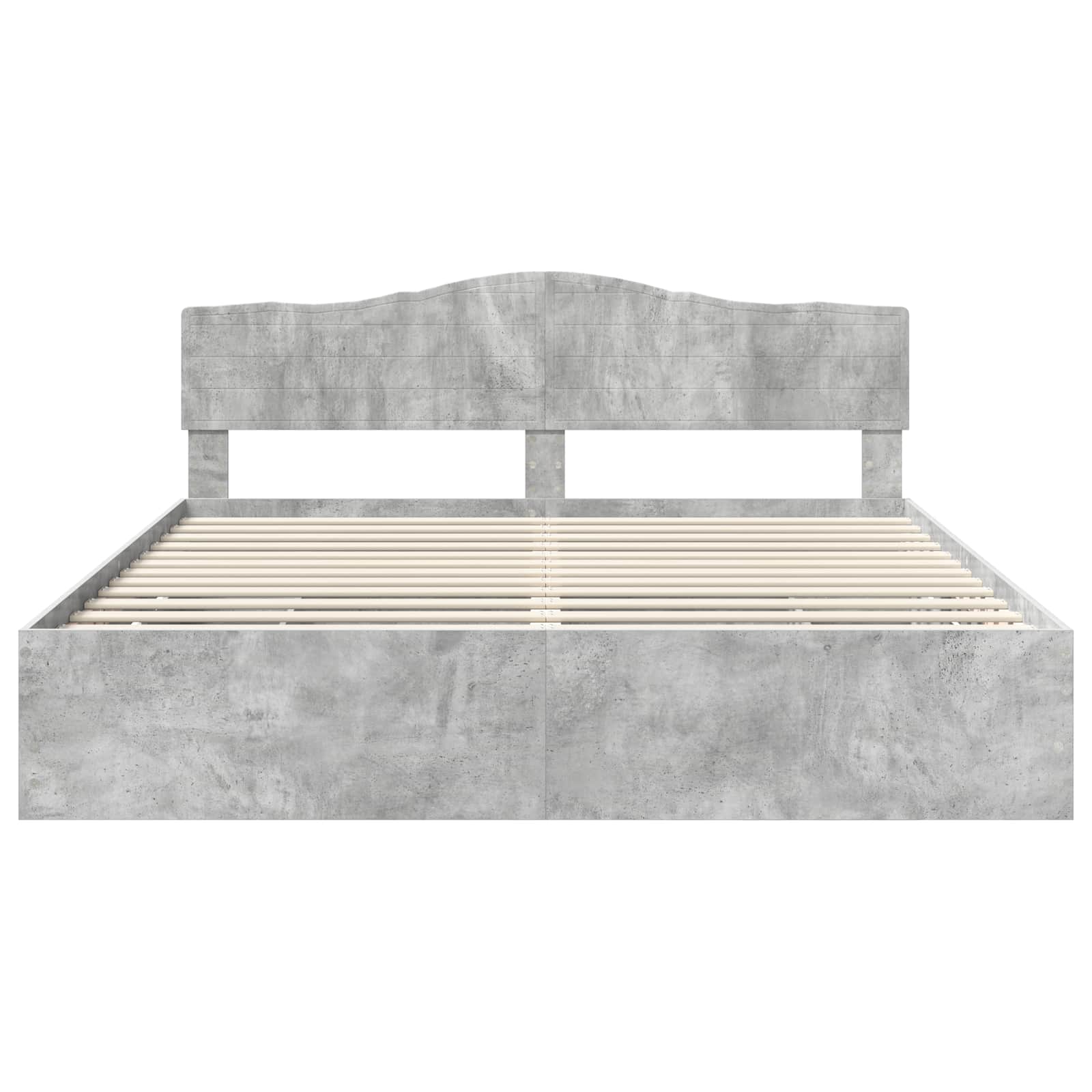 Gultas rāmis Betona pelēks 200 x 200 cm Inženieru koks