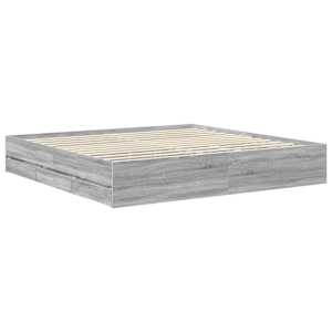 Rám postele s čelo Šedá Sonoma 200 x 200 cm Inženýrské dřevo - obrázek 6