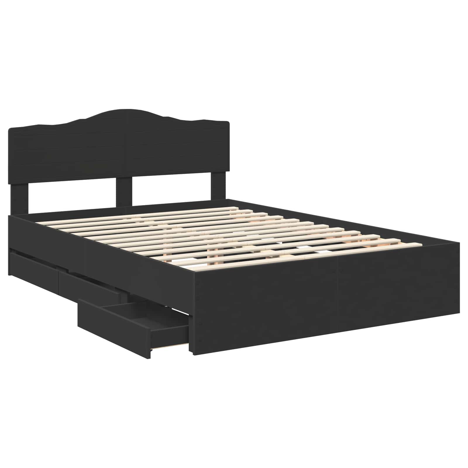 Voodi raam sahtliga peaga Must 150 x 200 cm Inseneripuit 28 Kõik vajalik sinu aeda ja koju! Voodi raam sahtliga peaga Must 150 x 200 cm Inseneripuit - Image 5