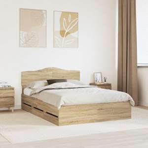 Konstrukcija postelje s predalom Sonoma hrast 150 x 200 cm