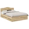vidaXL Voodi raam sahtliga peaga Sonoma tamm 150 x 200 cm Inseneripuit