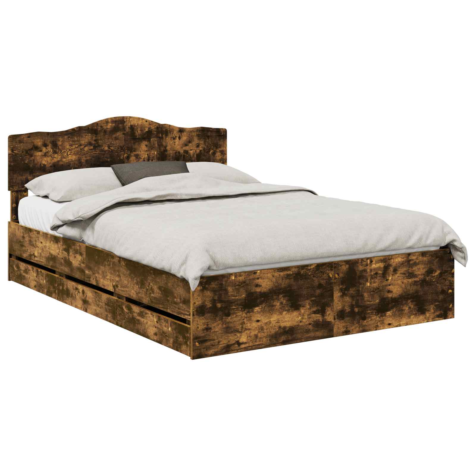 Gultas rāmis Dūmaka ozols 150 x 200 cm Inženieru koks