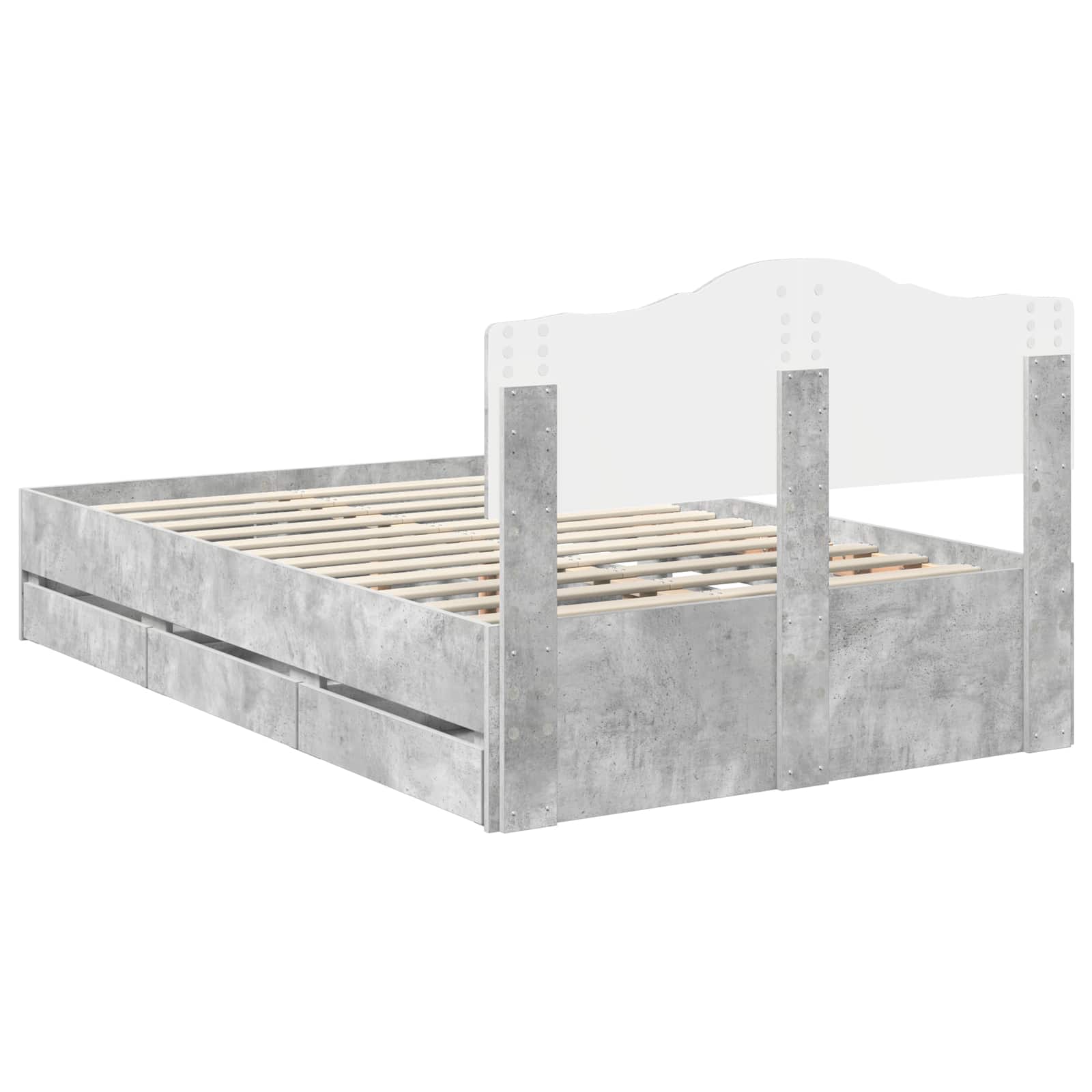 Voodi raam sahtliga peaga Betoonhall 120 x 190 cm Inseneripuit 56 Kõik vajalik sinu aeda ja koju! Voodi raam sahtliga peaga Betoonhall 120 x 190 cm Inseneripuit - Image 10