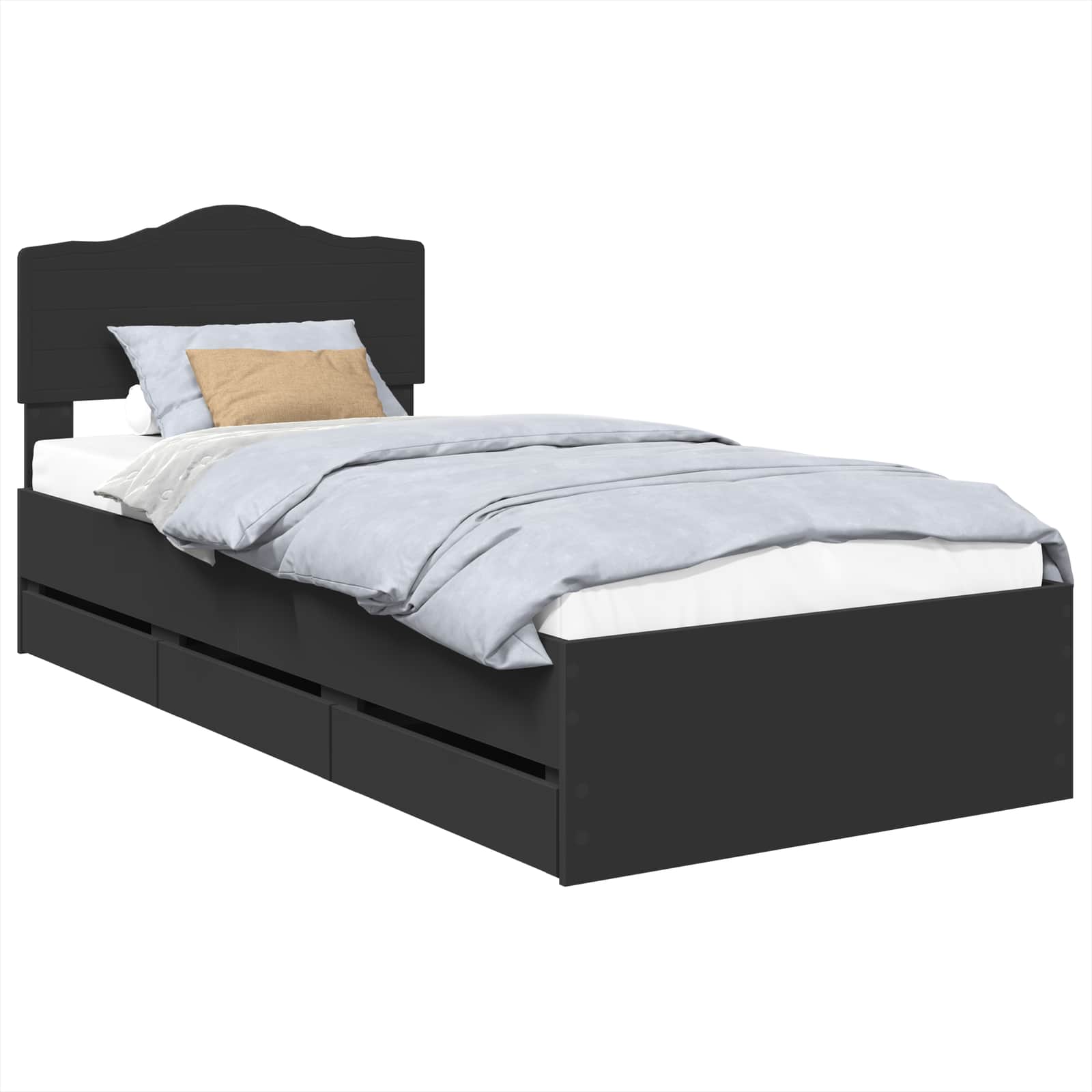 Voodi raam sahtliga peaga Must 90 x 190 cm Inseneripuit 25 Kõik vajalik sinu aeda ja koju! Voodi raam sahtliga peaga Must 90 x 190 cm Inseneripuit - Image 2