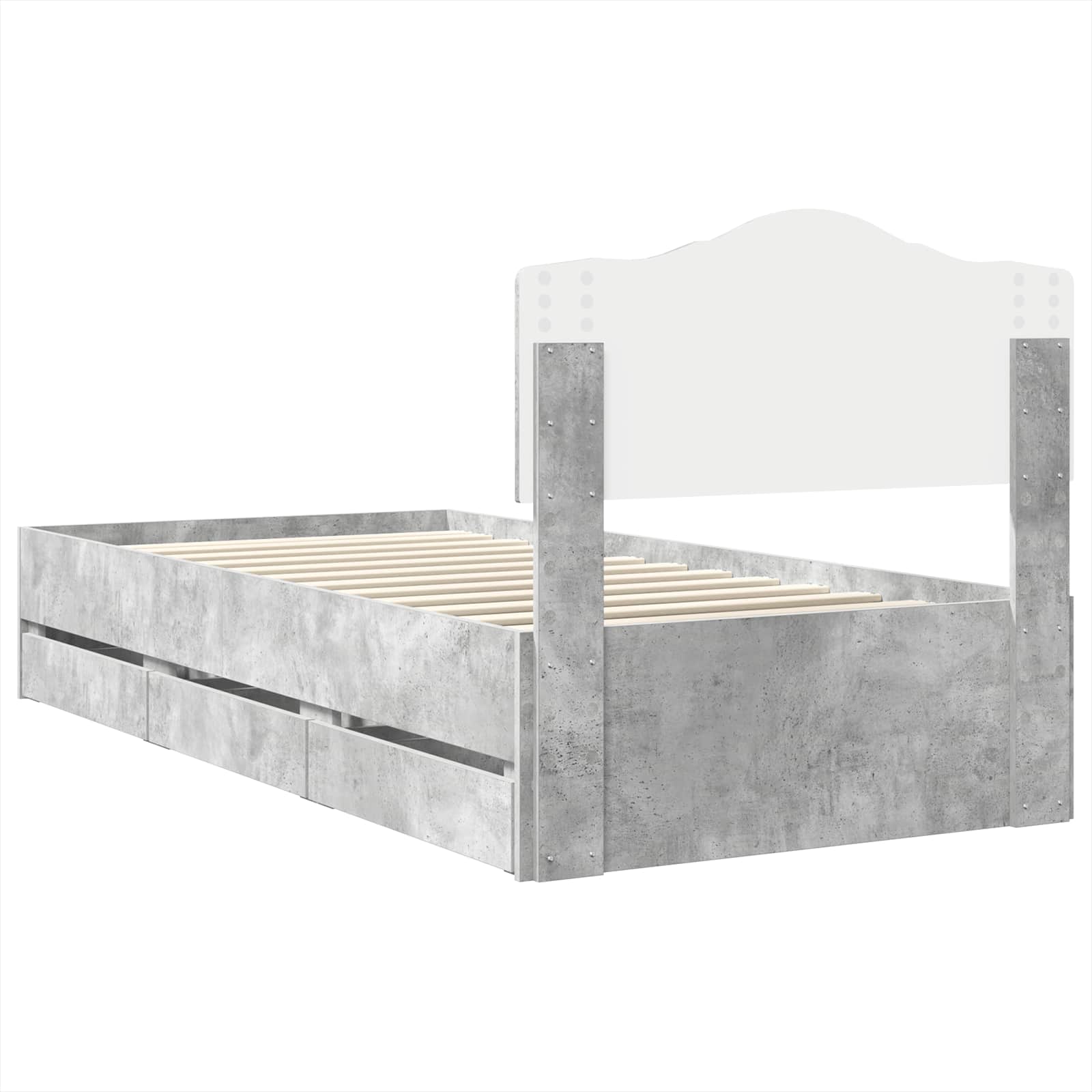 Voodi raam sahtliga peaga Betoonhall 75 x 190 cm Inseneripuit 33 Kõik vajalik sinu aeda ja koju! Voodi raam sahtliga peaga Betoonhall 75 x 190 cm Inseneripuit - Image 10