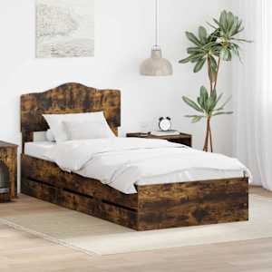 Rám postele s čelo Kouřový dub 75 x 190 cm Inženýrské dřevo - obrázek 1