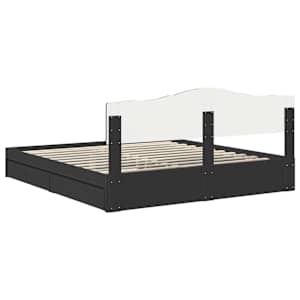 Postel s úložným prostorem Černá 200 x 200 cm kompozitní dřevo - obrázek 10