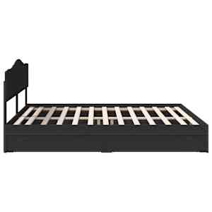 Postel s úložným prostorem Černá 200 x 200 cm kompozitní dřevo - obrázek 9