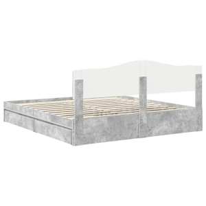 Postel s úložným prostorem s čelo Betonově šedá 200 x 200 cm - obrázek 10