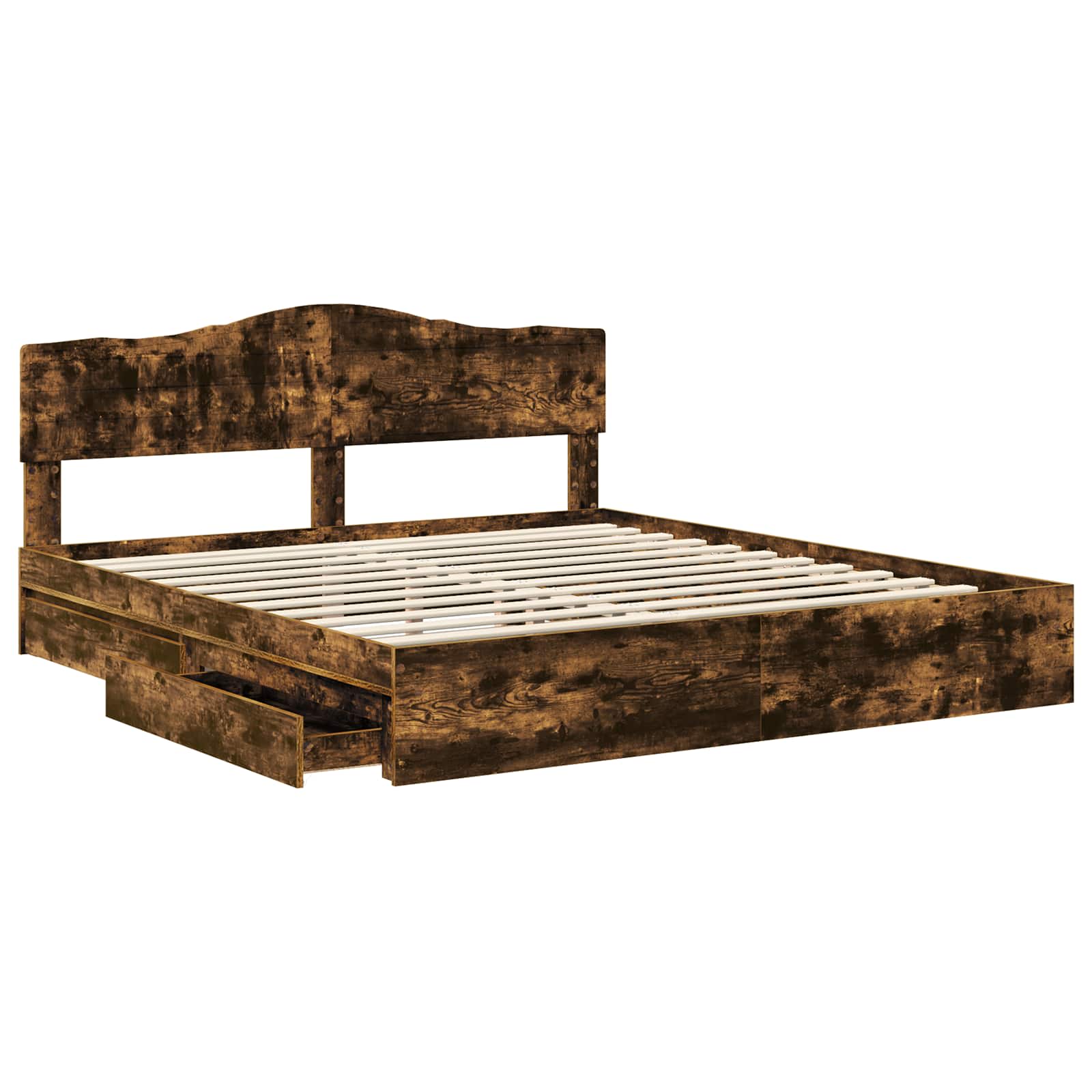 Voodi raam sahtliga Suitsetatud tamm 200 x 200 cm Tehispuit 5 Kõik vajalik sinu aeda ja koju! Voodi raam sahtliga Suitsetatud tamm 200 x 200 cm Tehispuit - Image 5