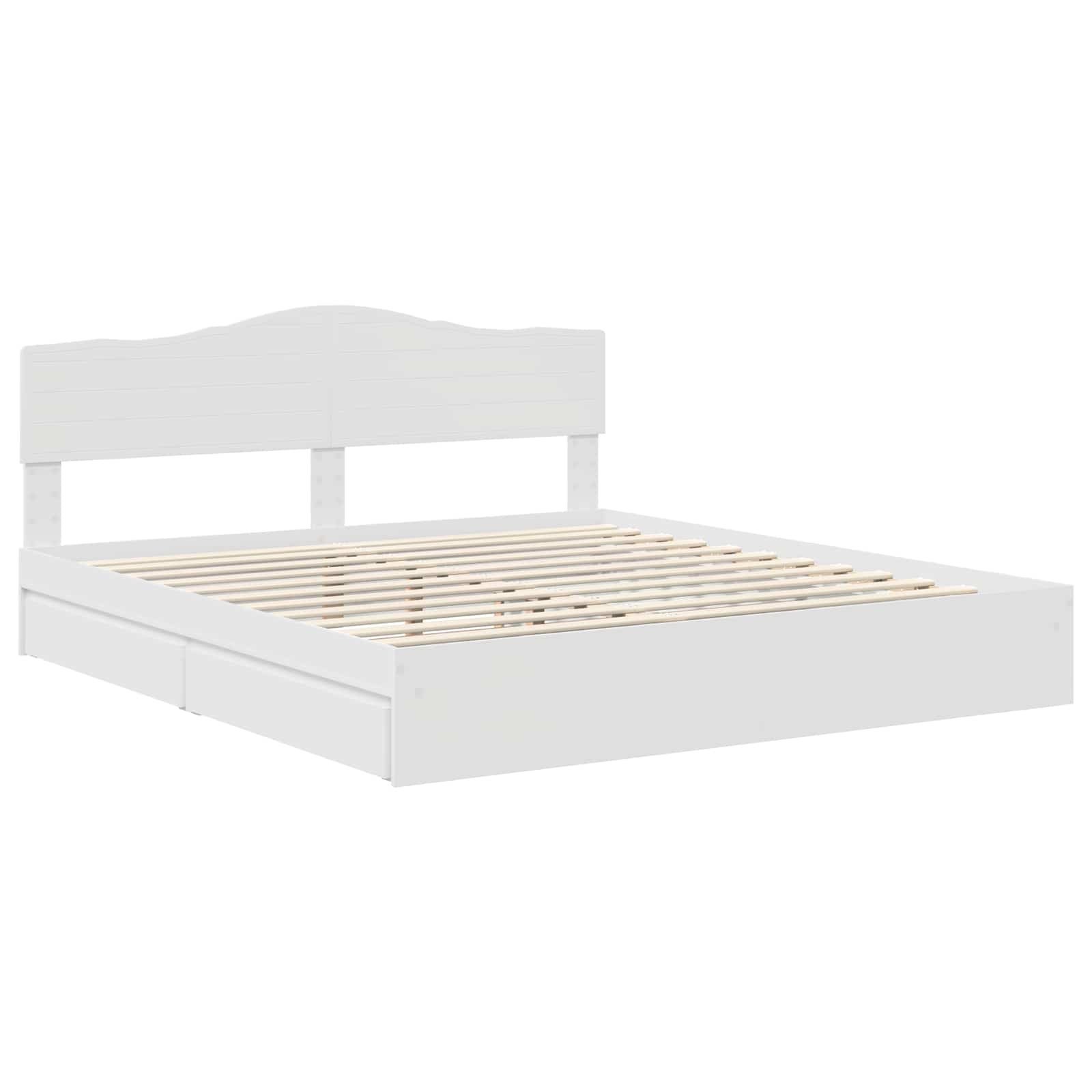 Opslag bed met hoofdeinde Wit 180 x 200 cm Bewerkt hout | luizaXL | Dé meubelwinkel voor elk interieur Opslag bed met hoofdeinde Wit 180 x 200 cm Bewerkt hout - Afbeelding 4