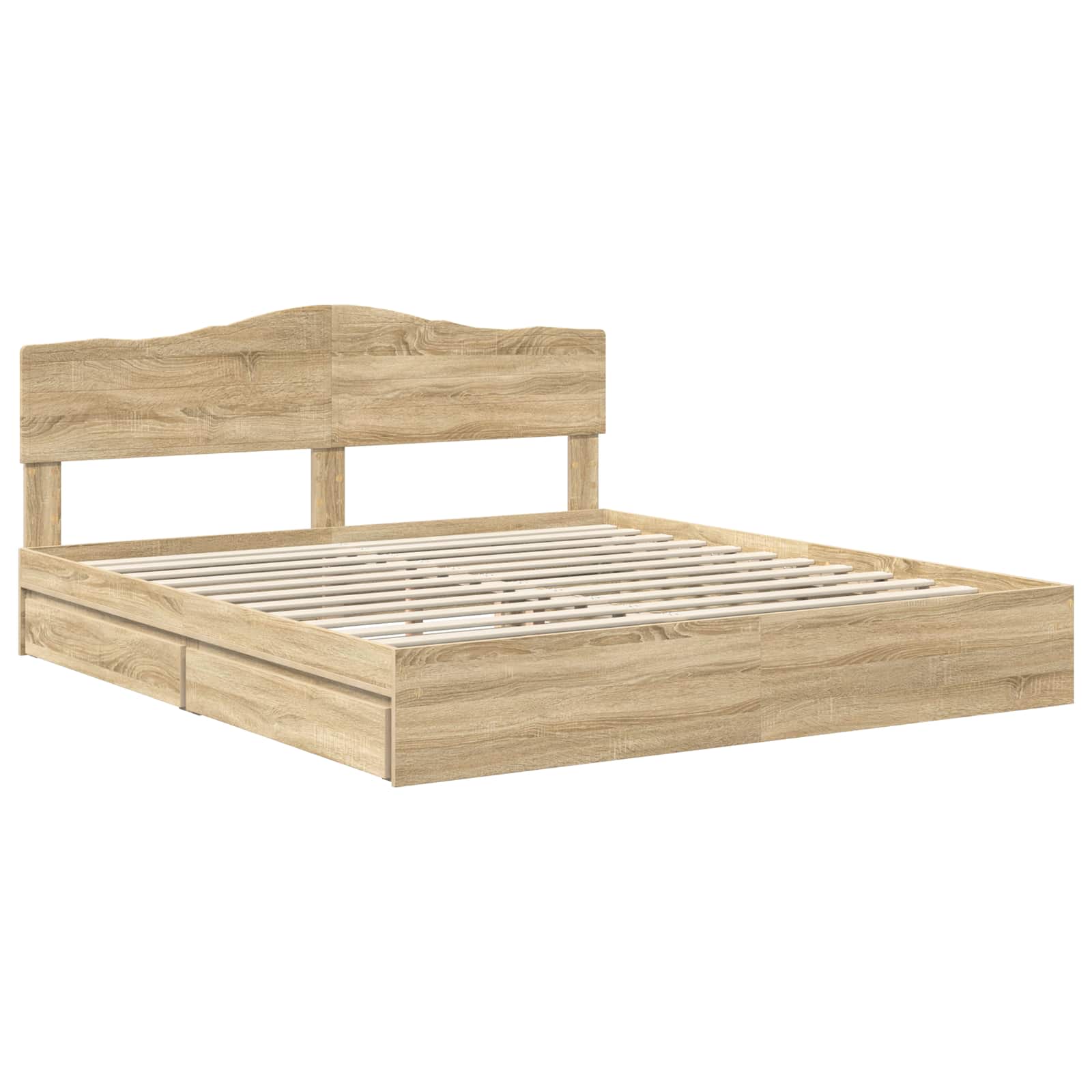 Opslag bed met lade Sonoma Eiken 180 x 200 cm Bewerkt hout | luizaXL | Dé meubelwinkel voor elk interieur Opslag bed met lade Sonoma Eiken 180 x 200 cm Bewerkt hout - Afbeelding 4
