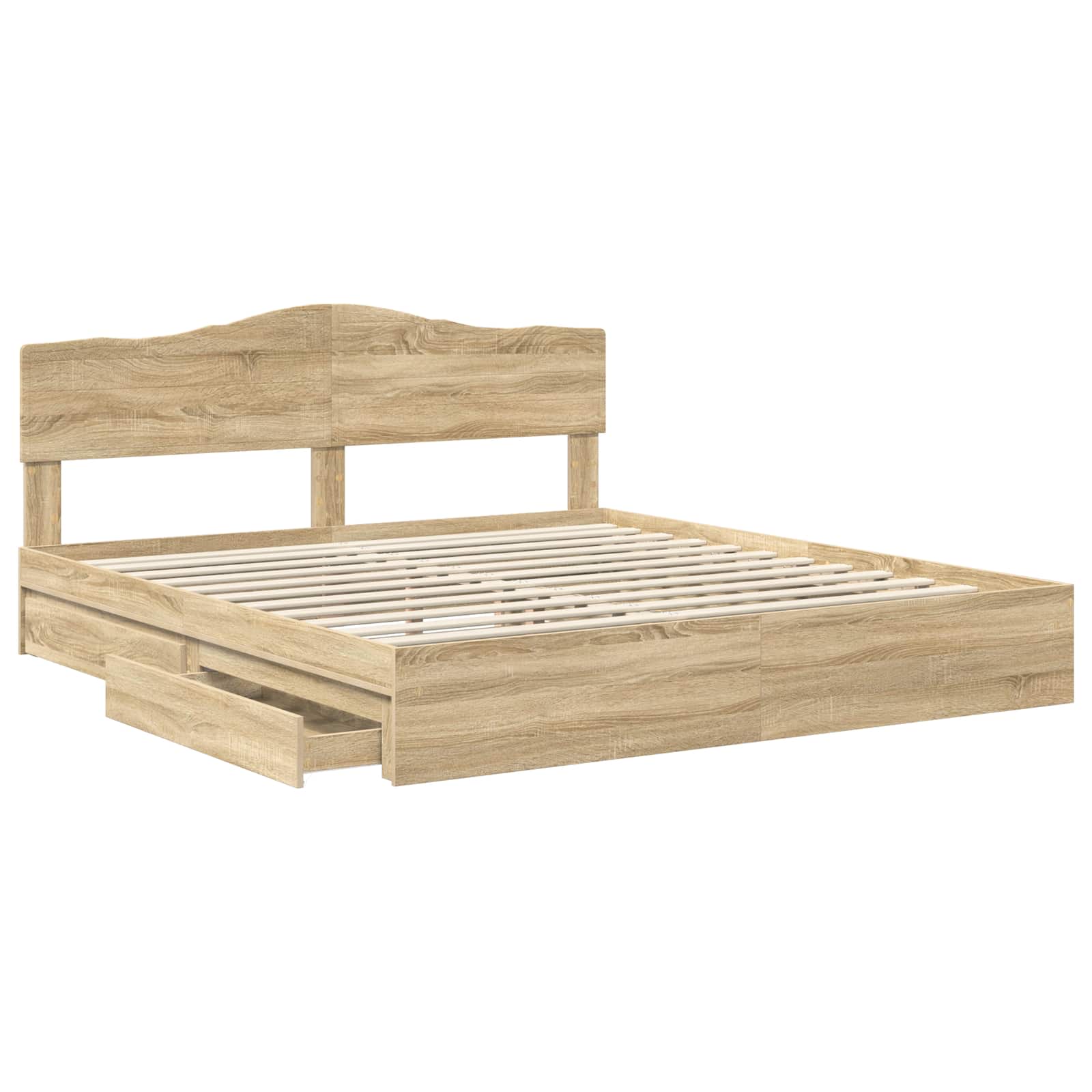 Opslag bed met lade Sonoma Eiken 180 x 200 cm Bewerkt hout | luizaXL | Dé meubelwinkel voor elk interieur Opslag bed met lade Sonoma Eiken 180 x 200 cm Bewerkt hout - Afbeelding 5