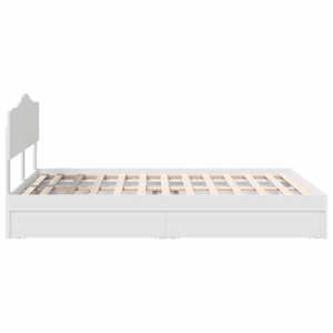 Postel s úložným prostorem Bílá 160 x 200 cm kompozitní dřevo - obrázek 9