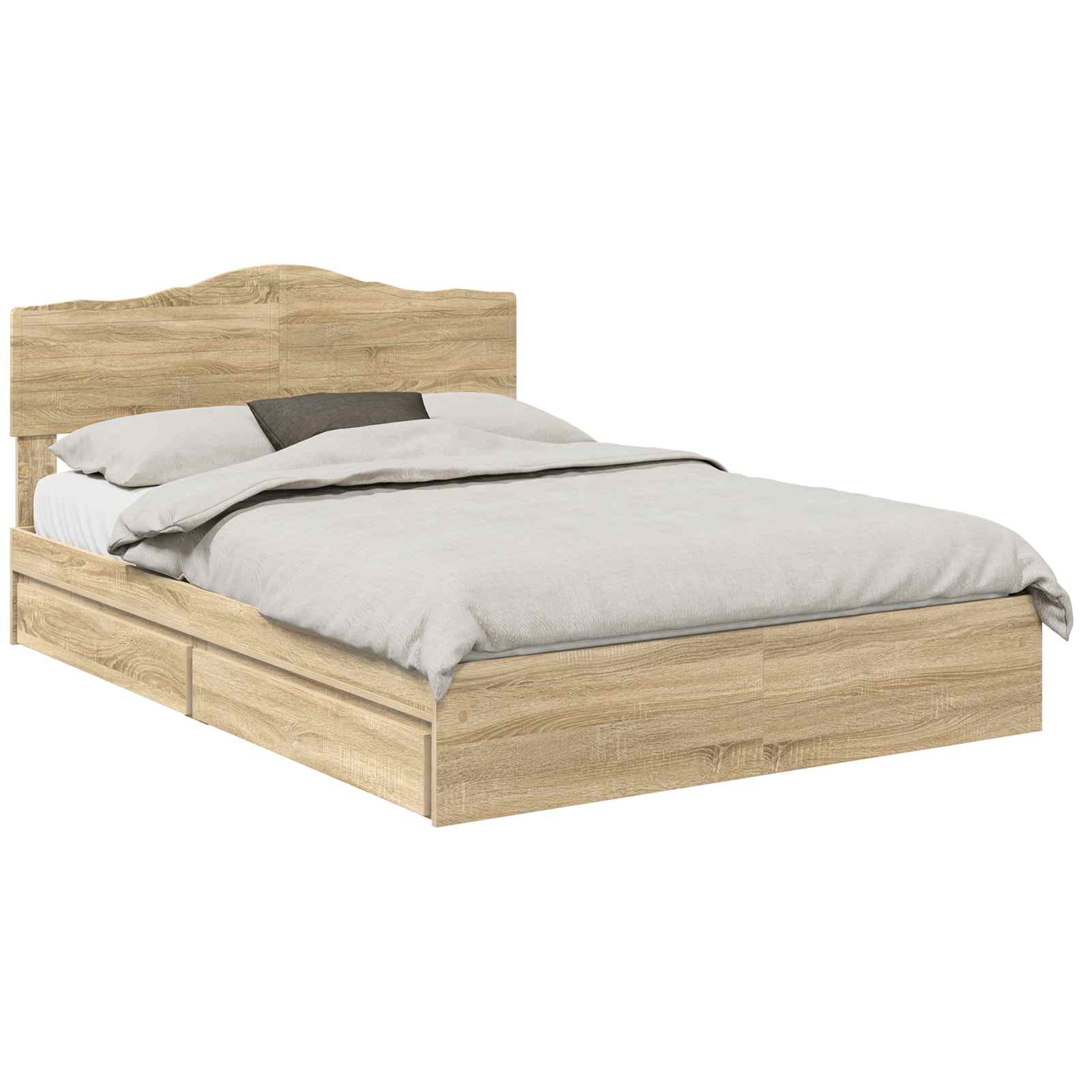 Opslag bed met lade Sonoma Eiken 160 x 200 cm Bewerkt hout | luizaXL | Dé meubelwinkel voor elk interieur Opslag bed met lade Sonoma Eiken 160 x 200 cm Bewerkt hout - Afbeelding 2