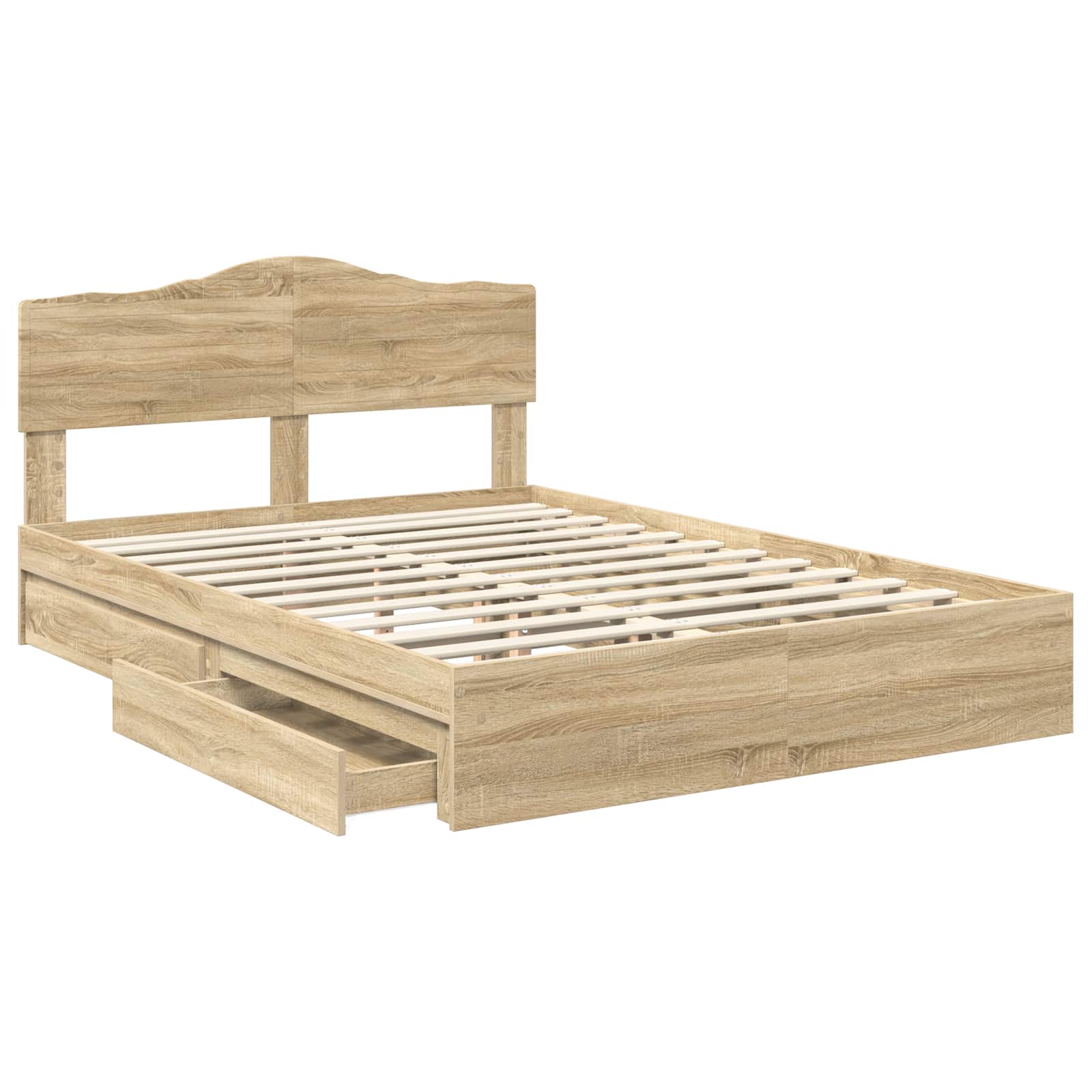 Opslag bed met lade Sonoma Eiken 160 x 200 cm Bewerkt hout | luizaXL | Dé meubelwinkel voor elk interieur Opslag bed met lade Sonoma Eiken 160 x 200 cm Bewerkt hout - Afbeelding 5