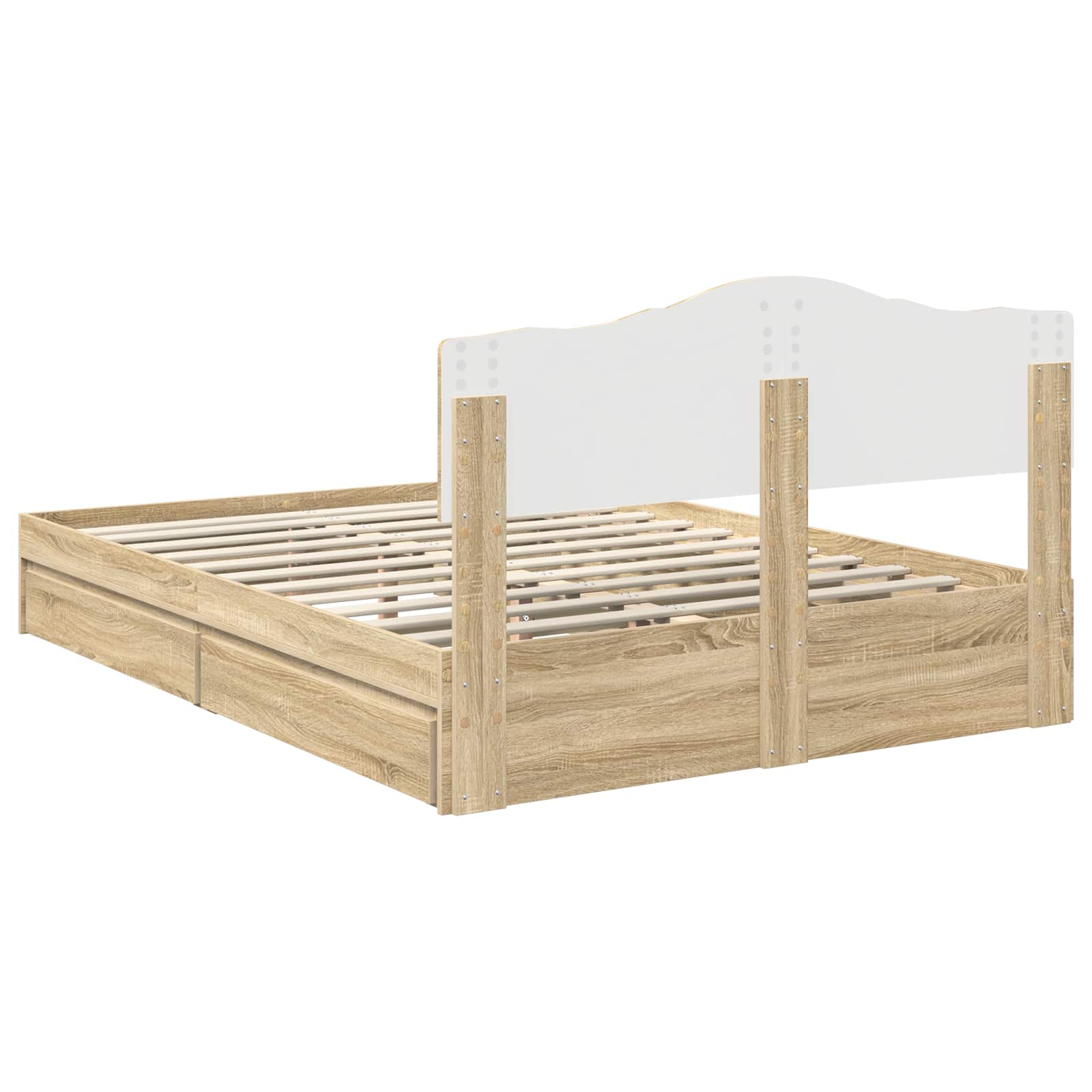 Opslag bed met lade Sonoma Eiken 160 x 200 cm Bewerkt hout | luizaXL | Dé meubelwinkel voor elk interieur Opslag bed met lade Sonoma Eiken 160 x 200 cm Bewerkt hout - Afbeelding 10