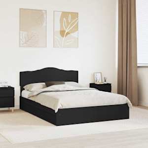 Postel s úložným prostorem Černá 150 x 200 cm kompozitní dřevo - obrázek 1