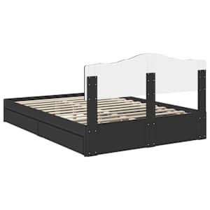 Postel s úložným prostorem Černá 140 x 190 cm kompozitní dřevo - obrázek 10