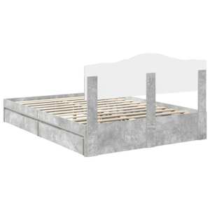 Postel s úložným prostorem s čelo Betonově šedá 140 x 190 cm - obrázek 10
