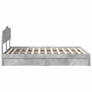 Postel s úložným prostorem s čelo Betonově šedá 140 x 190 cm - obrázek 9