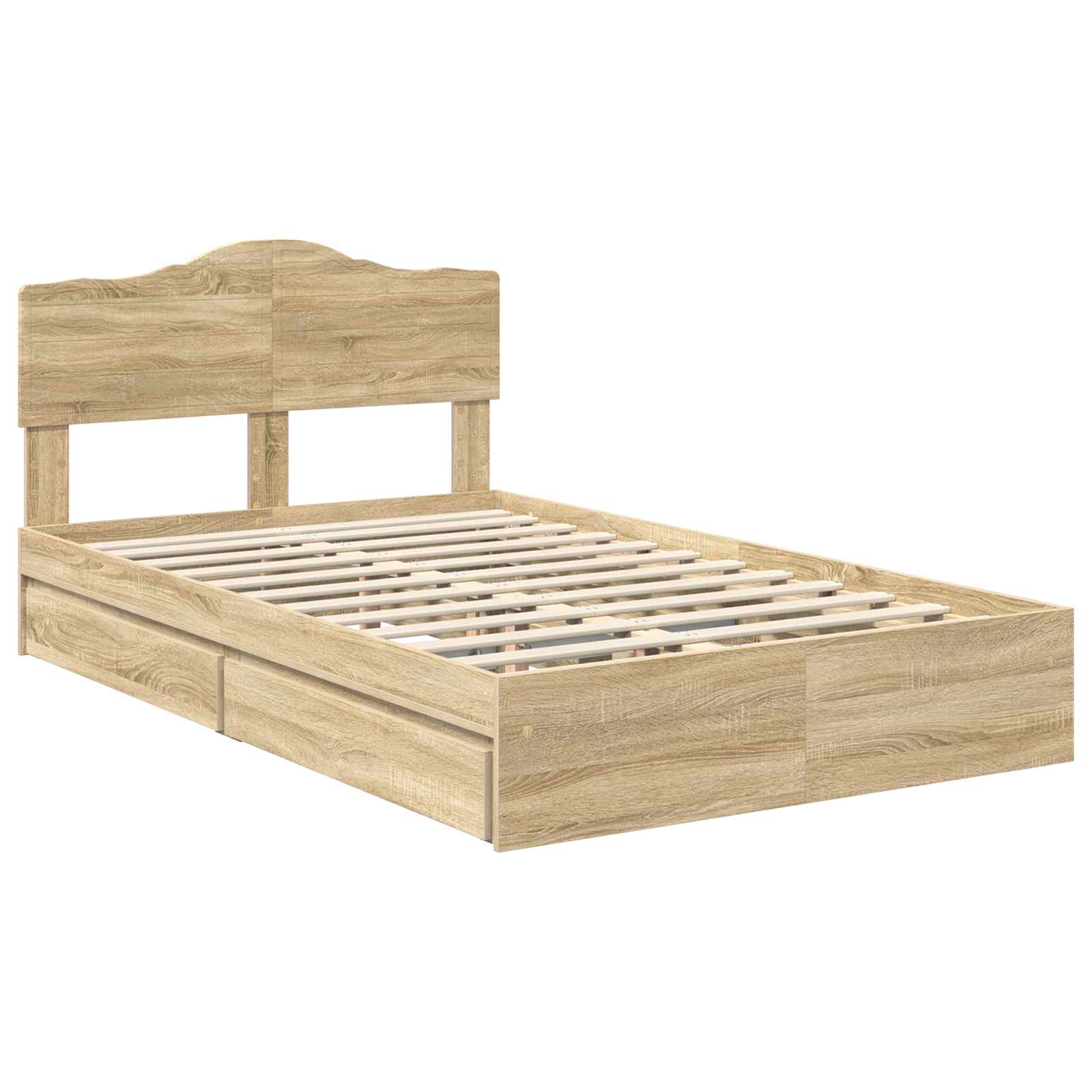 Opslag bed met lade Sonoma Eiken 135 x 190 cm Bewerkt hout | luizaXL | Dé meubelwinkel voor elk interieur Opslag bed met lade Sonoma Eiken 135 x 190 cm Bewerkt hout - Afbeelding 4
