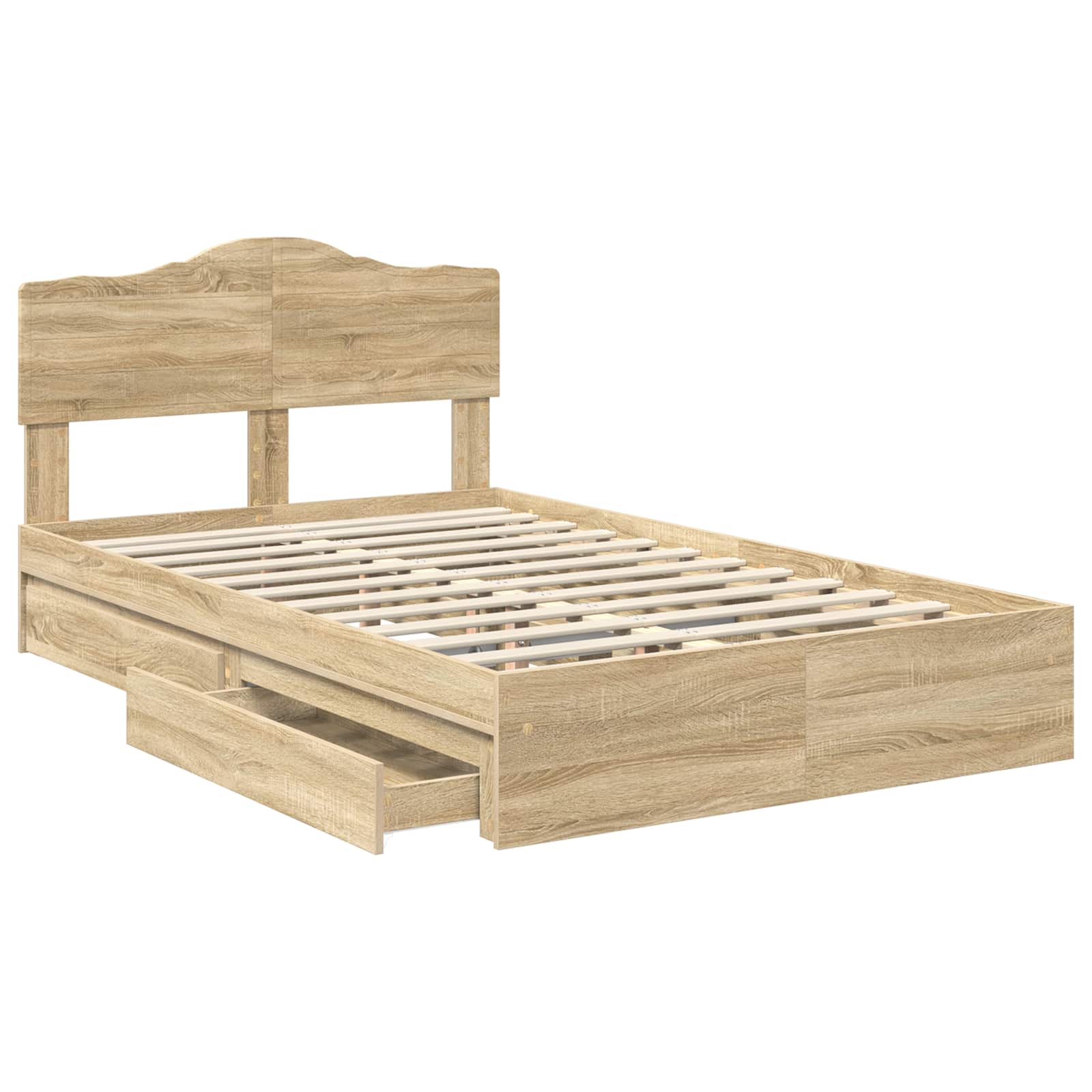 Opslag bed met lade Sonoma Eiken 135 x 190 cm Bewerkt hout | luizaXL | Dé meubelwinkel voor elk interieur Opslag bed met lade Sonoma Eiken 135 x 190 cm Bewerkt hout - Afbeelding 5