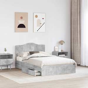 Postel s úložným prostorem s čelo Betonově šedá 135 x 190 cm - obrázek 3
