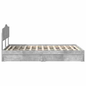 Postel s úložným prostorem s čelo Betonově šedá 135 x 190 cm - obrázek 9