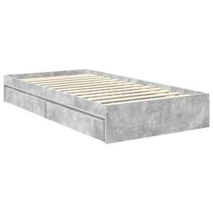 Postel s úložným prostorem s čelo Betonově šedá 100 x 200 cm - obrázek 6