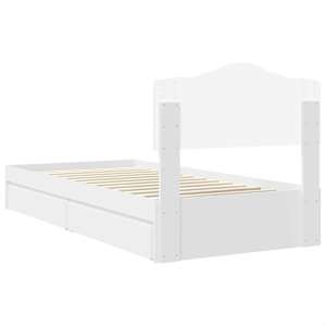 Postel s úložným prostorem Bílá 90 x 200 cm kompozitní dřevo - obrázek 10