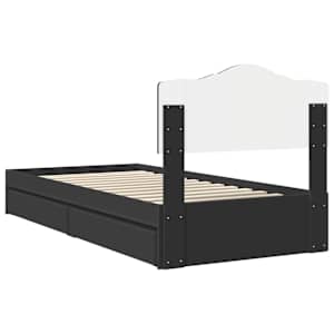 Postel s úložným prostorem Černá 90 x 190 cm kompozitní dřevo - obrázek 10