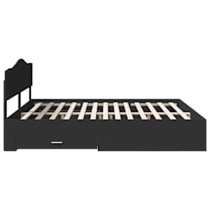 Rám postele s čelo Černá 200 x 200 cm kompozitní dřevo - obrázek 9