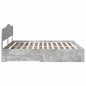 Rám postele s čelo Betonově šedá 200 x 200 cm kompozitní dřevo - obrázek 9