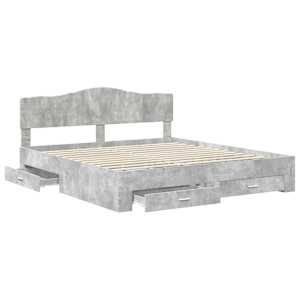 Rám postele s čelo Betonově šedá 180 x 200 cm kompozitní dřevo - obrázek 5