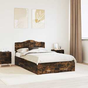 Konstrukcija postelje z vzglavjem Dimljeni oreh 120 x 200 cm