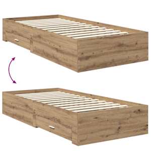 Rám postele s čelo Artisanový dub 90 x 200 cm kompozitní dřevo - obrázek 12